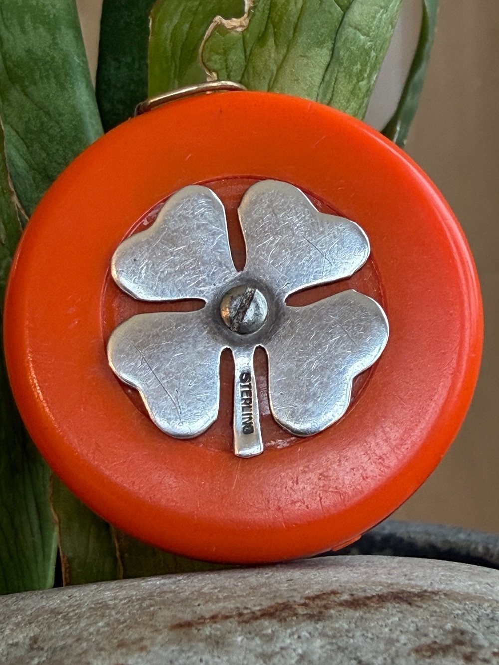 Sterling Four-Leaf Clover tape measure